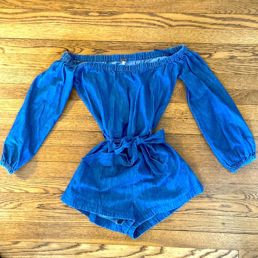 Free People Denim Romper